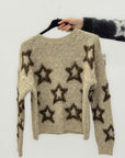 Maglione misto lana con motivo a stelle