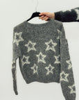 Maglione misto lana con motivo a stelle