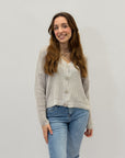 Cardigan con bottoni tinta unita