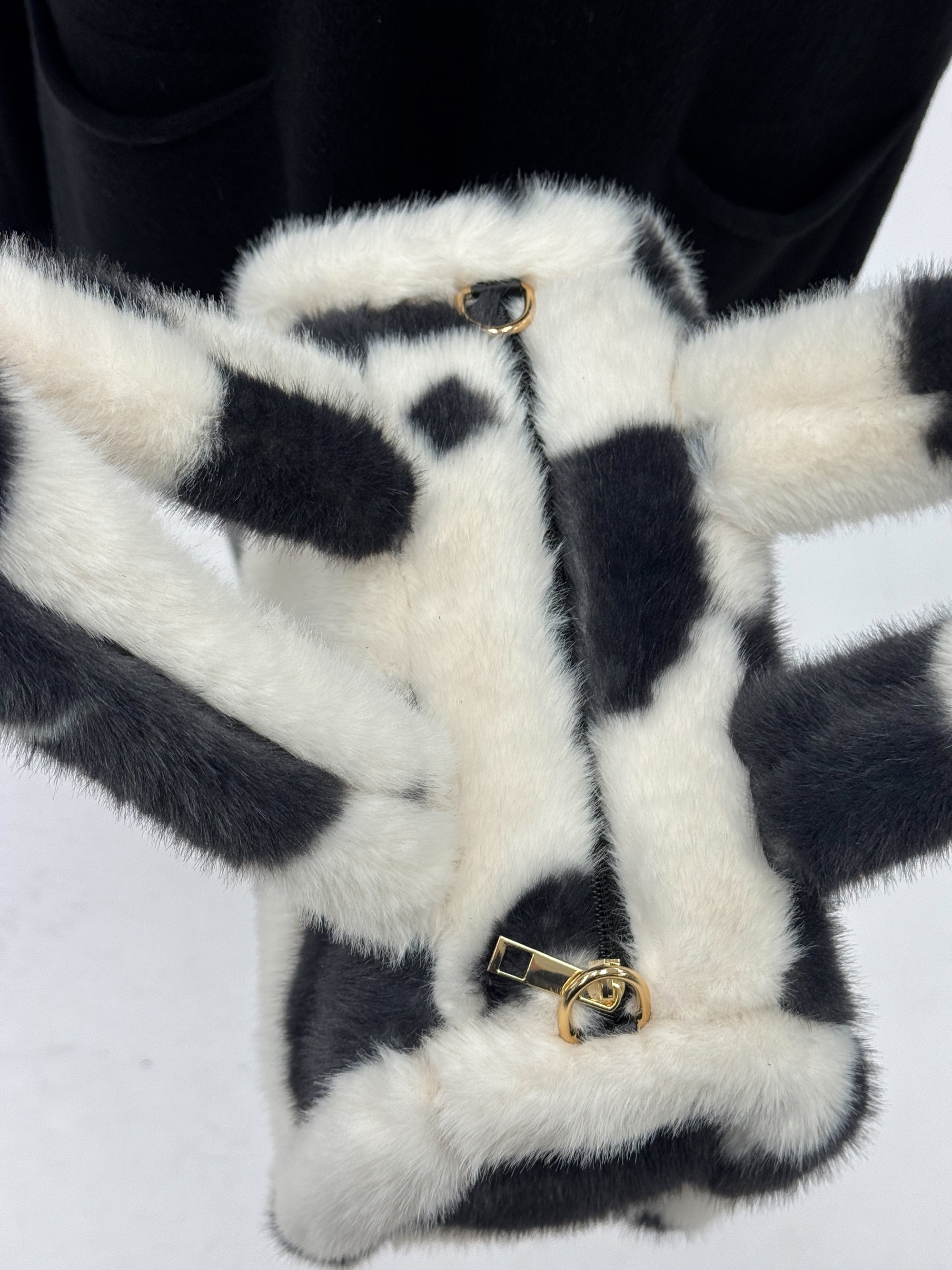 Borsa in Pelliccia Ecologica Maculata – Manico Morbido