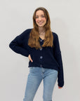 Cardigan con bottoni tinta unita