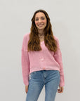 Cardigan con bottoni tinta unita