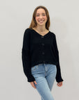Cardigan con bottoni tinta unita