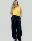 Pantalone Palazzo Vita Alta con Pences Stile Elegante