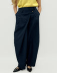 Pantalone Palazzo Vita Alta con Pences Stile Elegante