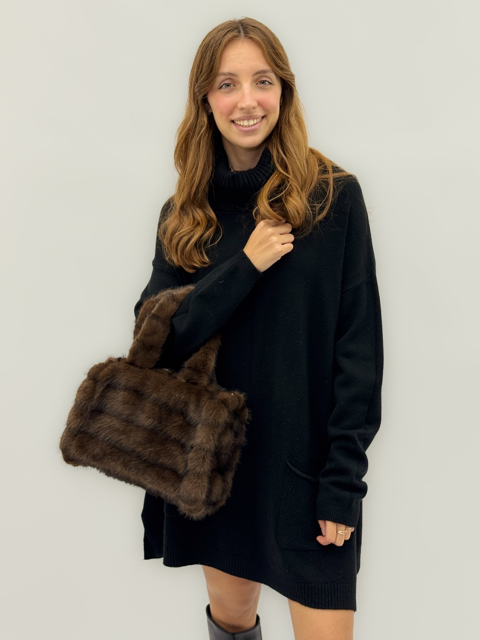 Borsa soft pelliccia sintetica - effetto luxury