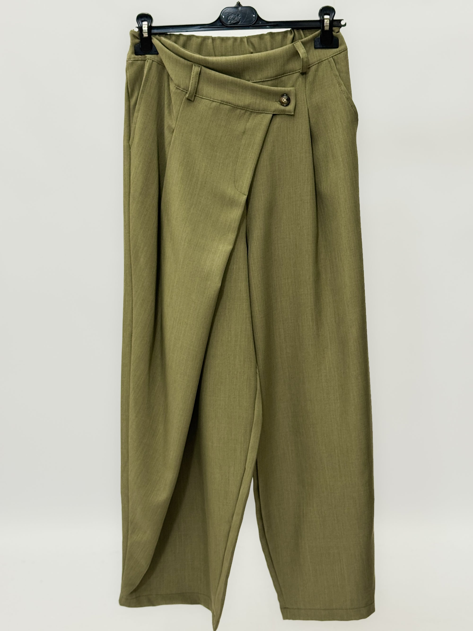Pantalone Palazzo Vita Alta con Pences Stile Elegante