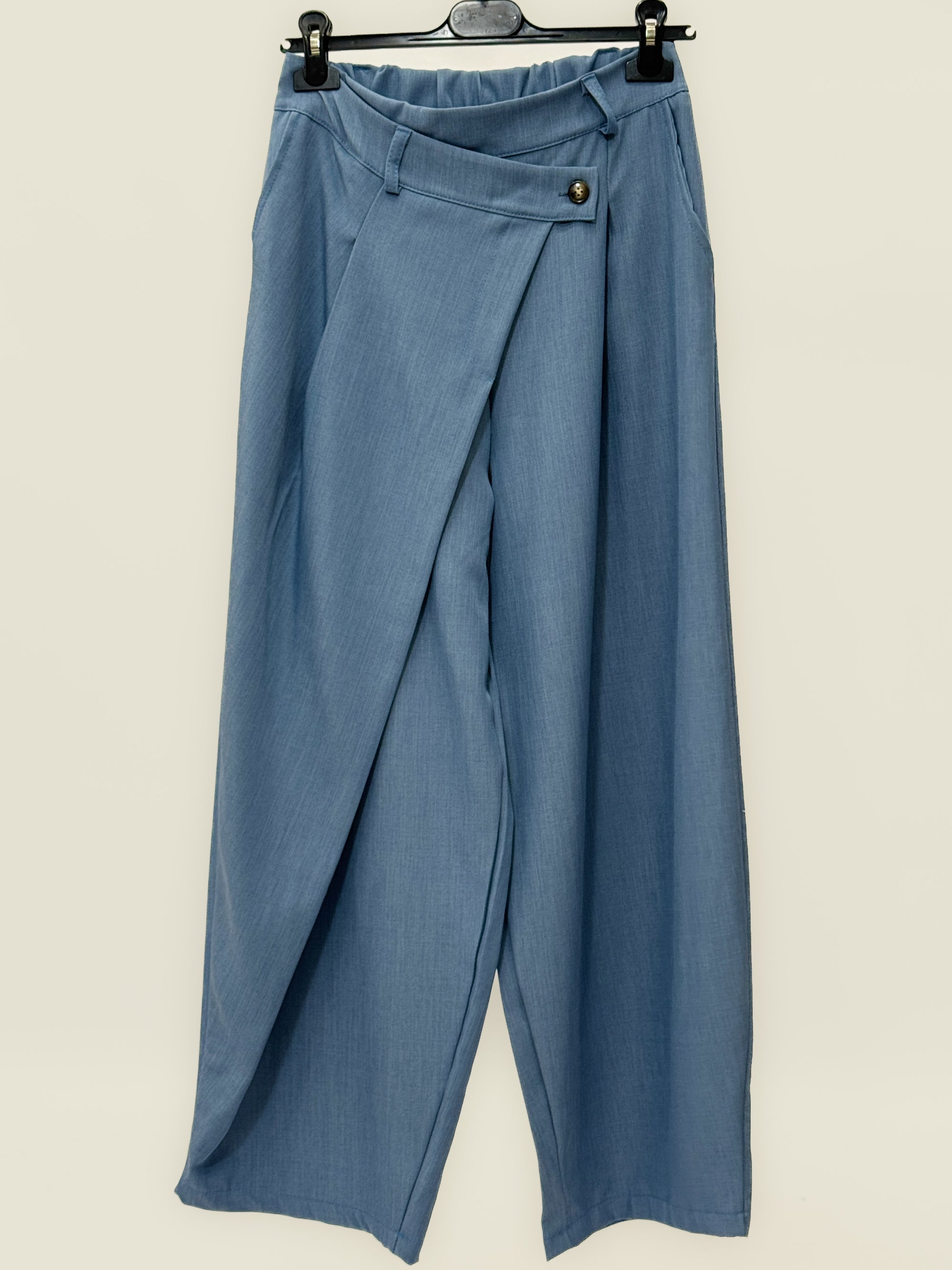 Pantalone Palazzo Vita Alta con Pences Stile Elegante