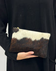 Pochette media in vera pelle con cavallino - Made in Italy