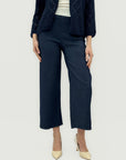 Pantalone Cropped in Cotone Stretch Linea Ampia Comfort