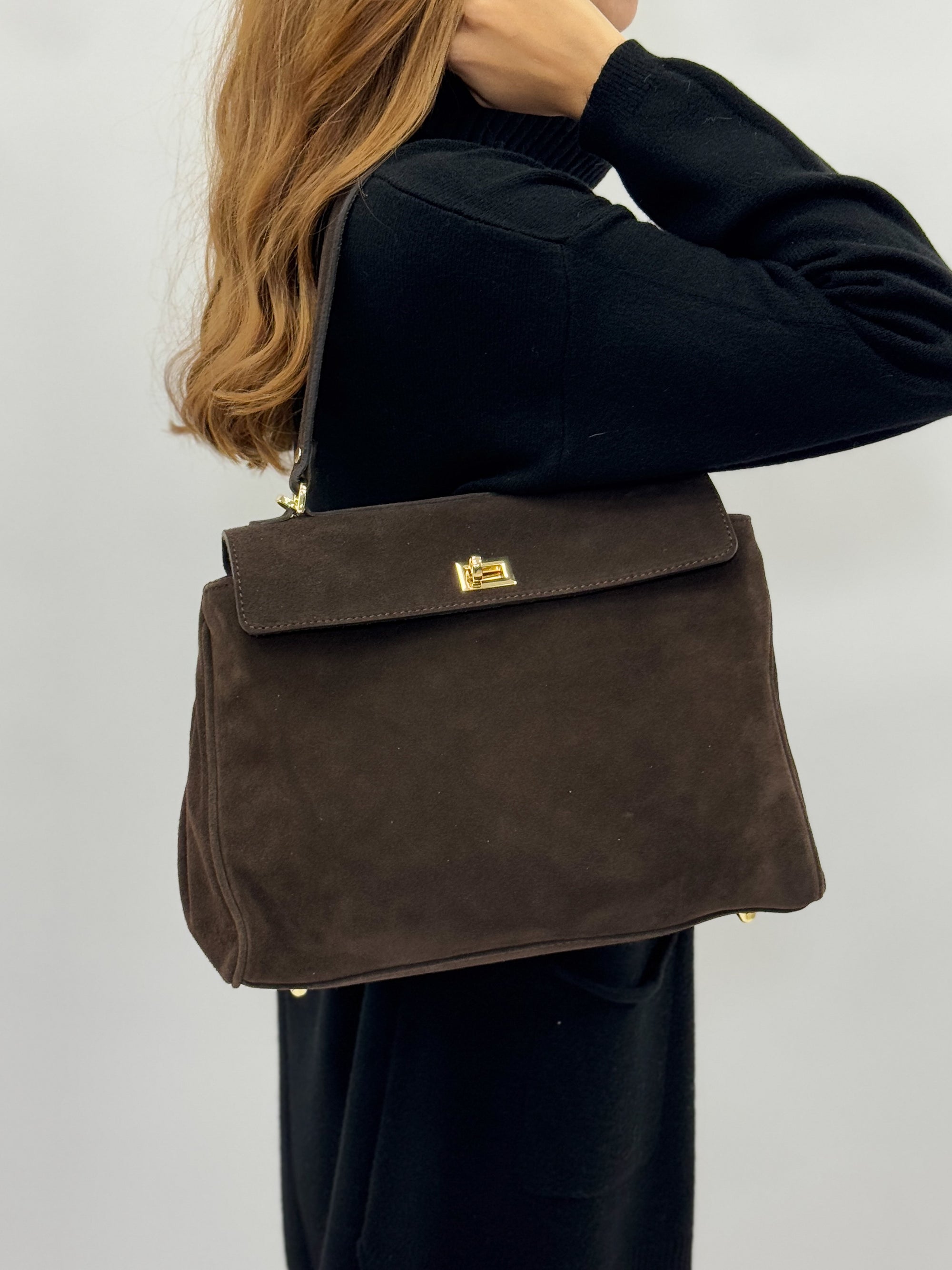 Borsa in vera pelle scamosciata – Made in Italy