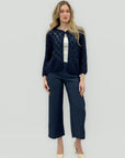 Pantalone Cropped in Cotone Stretch Linea Ampia Comfort