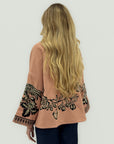 Giacca Kimono Donna Elegante con Ricami Floreali