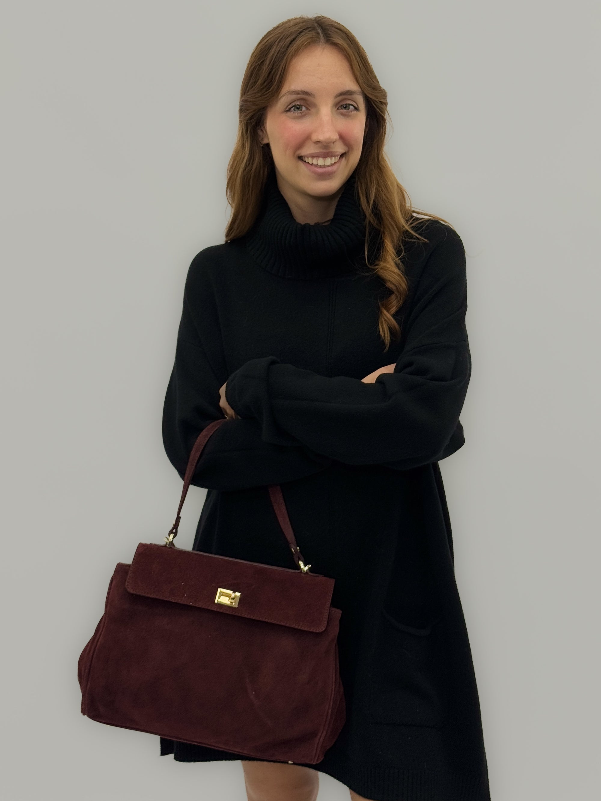 Borsa in vera pelle scamosciata – Made in Italy