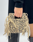 Borsa in vera pelle maculata con Frange – Made in Italy