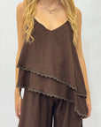 Completo Eva con Top Asimmetrico e Pantaloni Palazzo