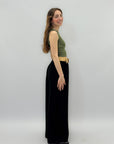 Pantaloni con cintura in paglia