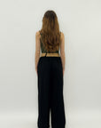 Pantaloni con cintura in paglia