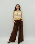 Pantaloni con cintura in paglia