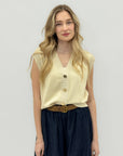 Gilet Donna in Maglia con Bottoni Gioiello