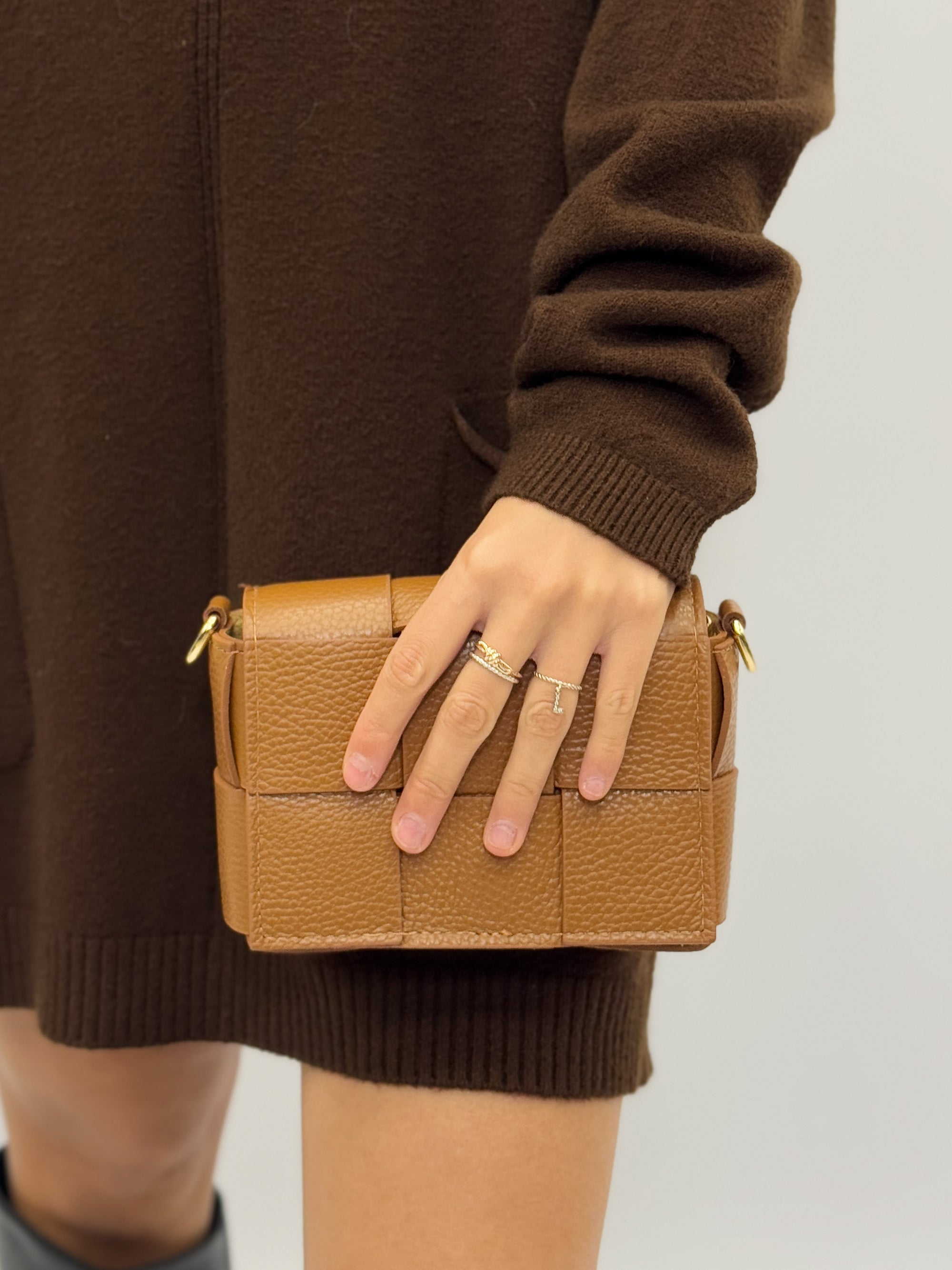 Borsa in vera pelle intrecciata - Made in Italy