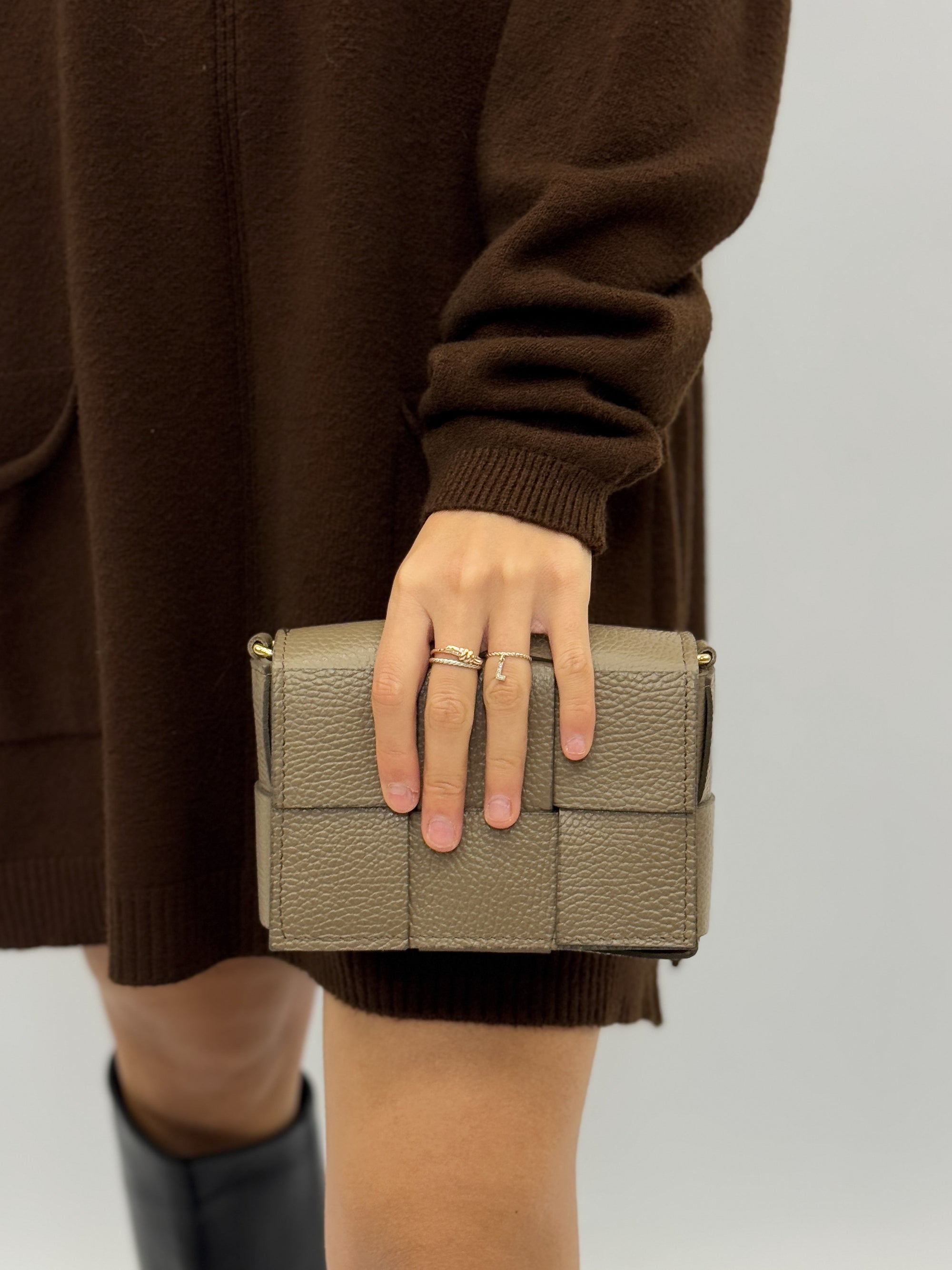 Borsa in vera pelle intrecciata - Made in Italy