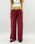 Pantaloni con cintura in paglia