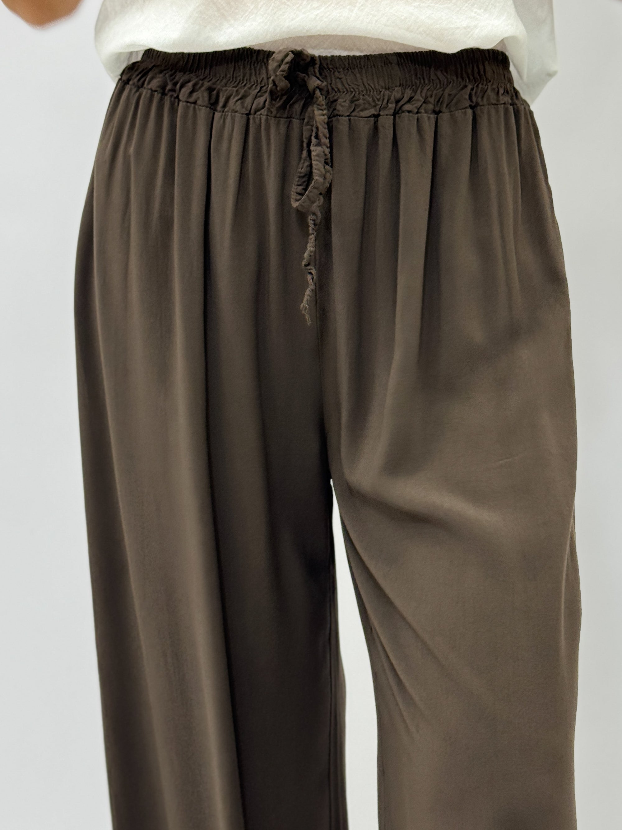 Pantaloni Palazzo con Vita Elasticizzata