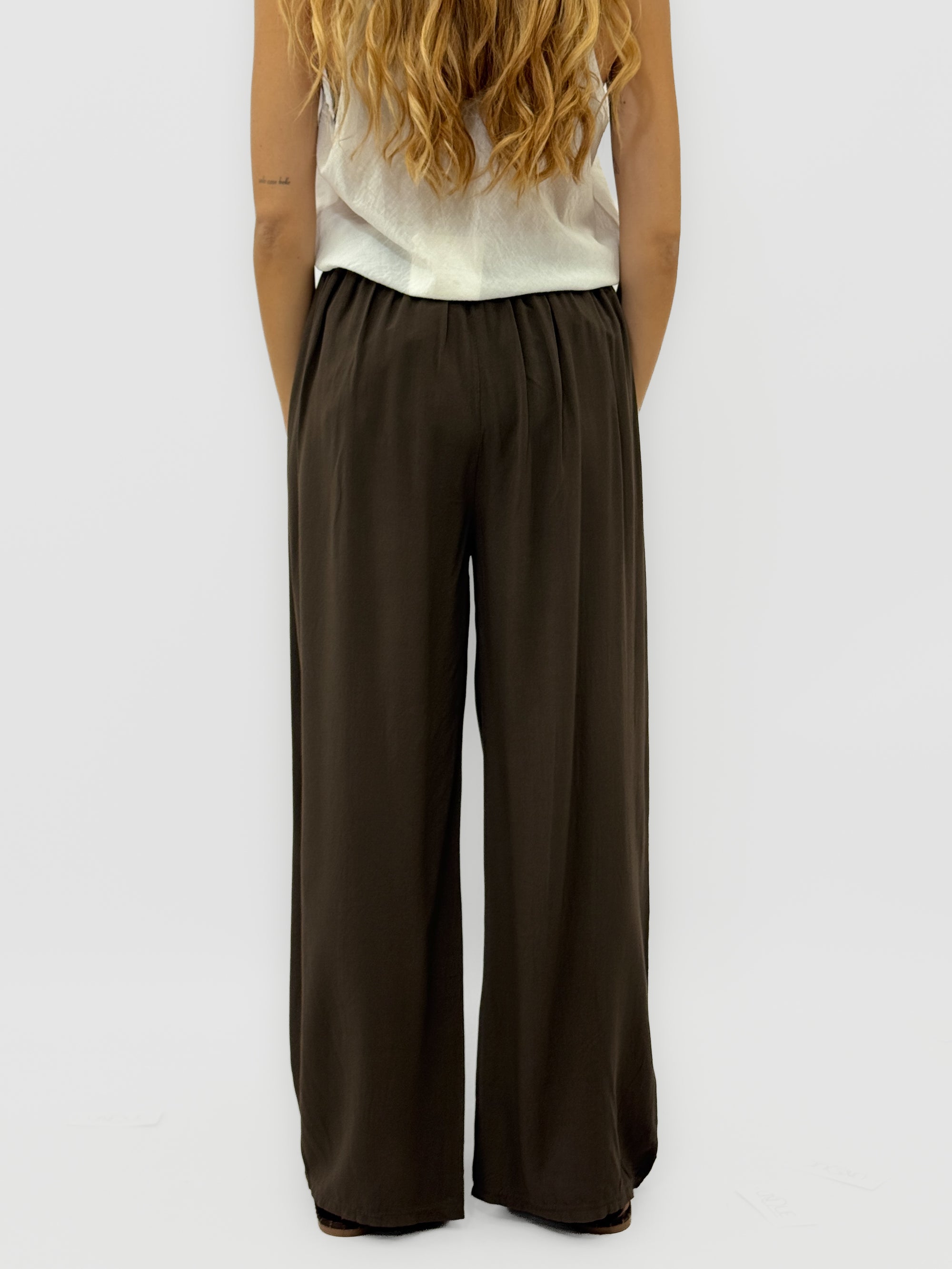 Pantaloni Palazzo con Vita Elasticizzata
