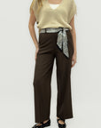 Pantalone Donna Palazzo con Cintura Fantasia