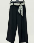 Pantalone Donna Palazzo con Cintura Fantasia