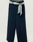 Pantalone Donna Palazzo con Cintura Fantasia