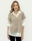 Maglia Gilet Donna Traforata Oversize