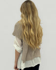 Maglia Gilet Donna Traforata Oversize