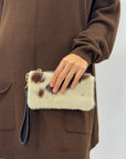 Pochette mini in vera pelle con polsiera - Made in Italy