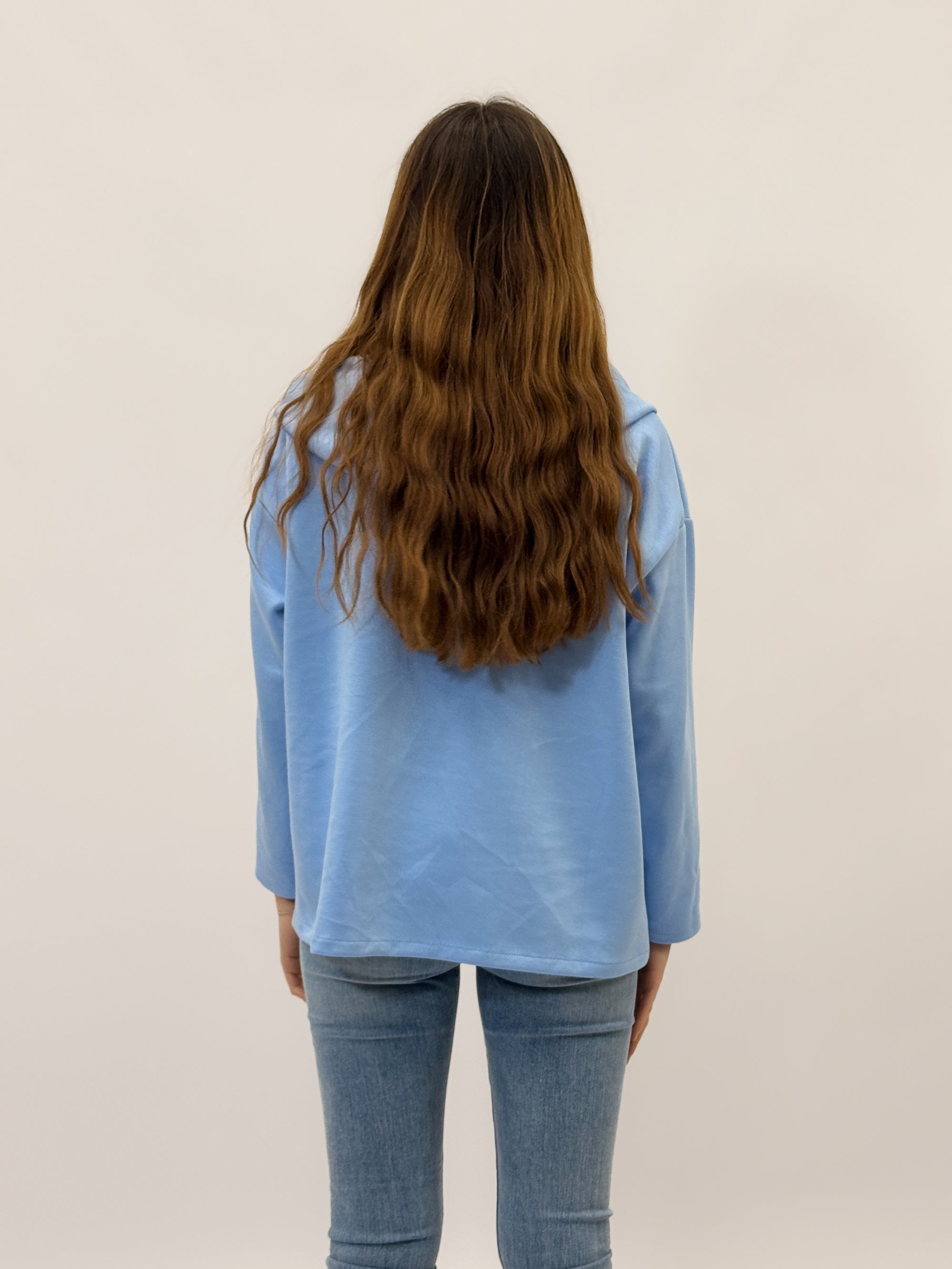 Felpa con zip taglia comoda