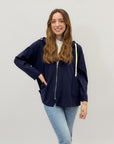 Felpa con zip taglia comoda