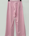 Pantaloni Donna Palazzo con Vita Elasticizzata e Laccio Regolabile