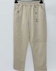 Pantaloni Morbidi con Vita Elasticizzata e Bottoni Decorativi