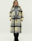 Cappotto Lungo in Misto Lana a Quadri – Eleganza Morbida