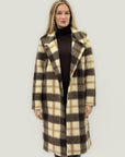 Cappotto Lungo in Misto Lana a Quadri – Eleganza Morbida
