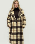 Cappotto Lungo in Misto Lana a Quadri – Eleganza Morbida