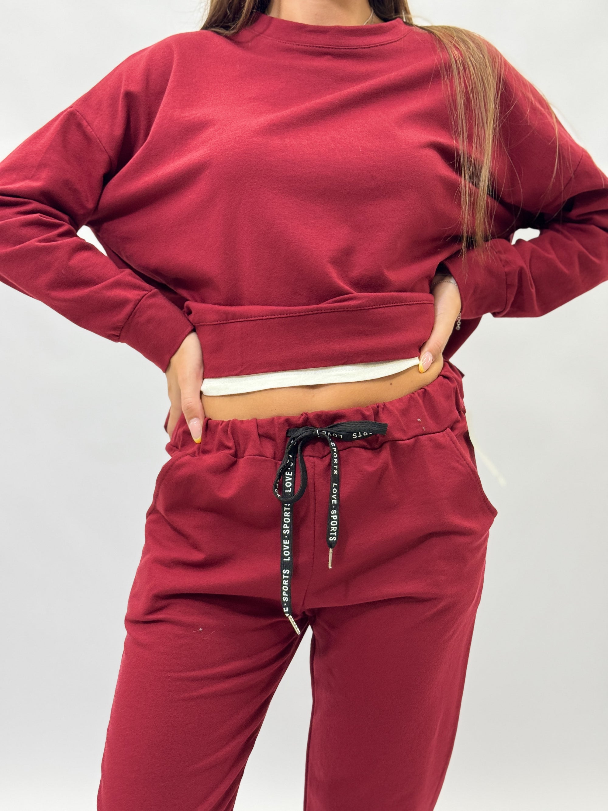 Tuta felpa e pantaloni in cotone