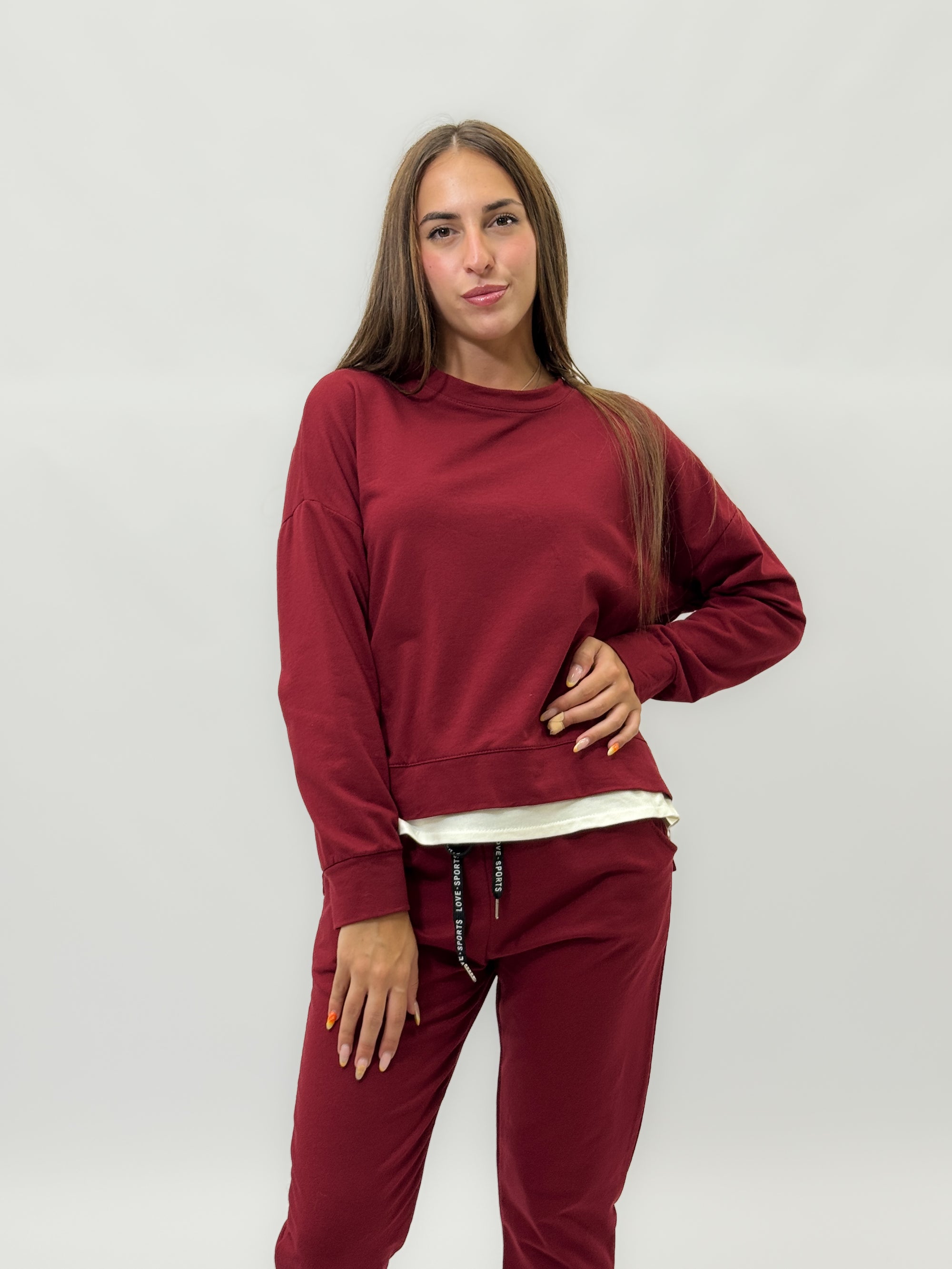 Tuta felpa e pantaloni in cotone