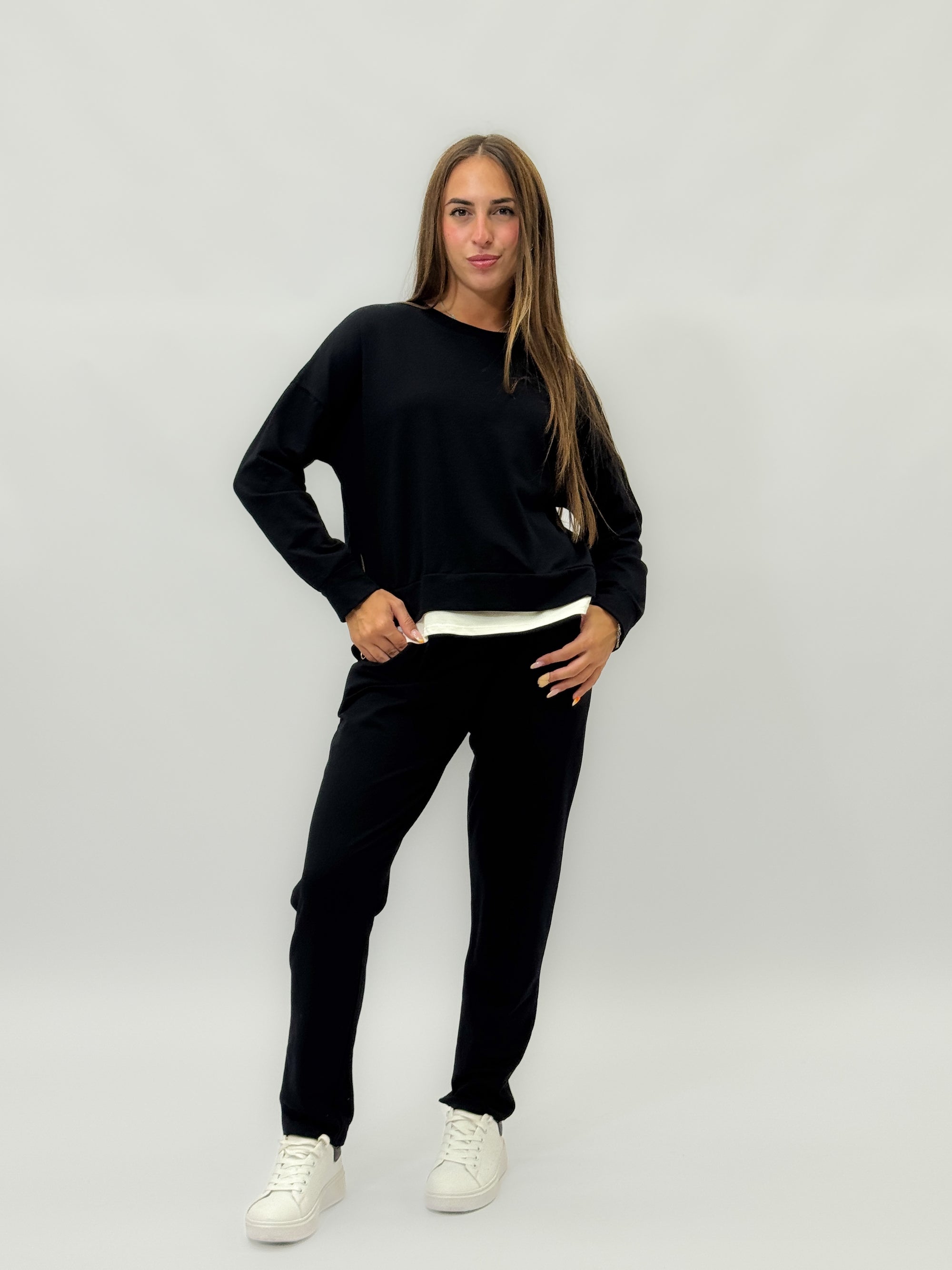 Tuta felpa e pantaloni in cotone