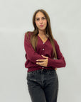Cardigan morbido con bottoni gioiello