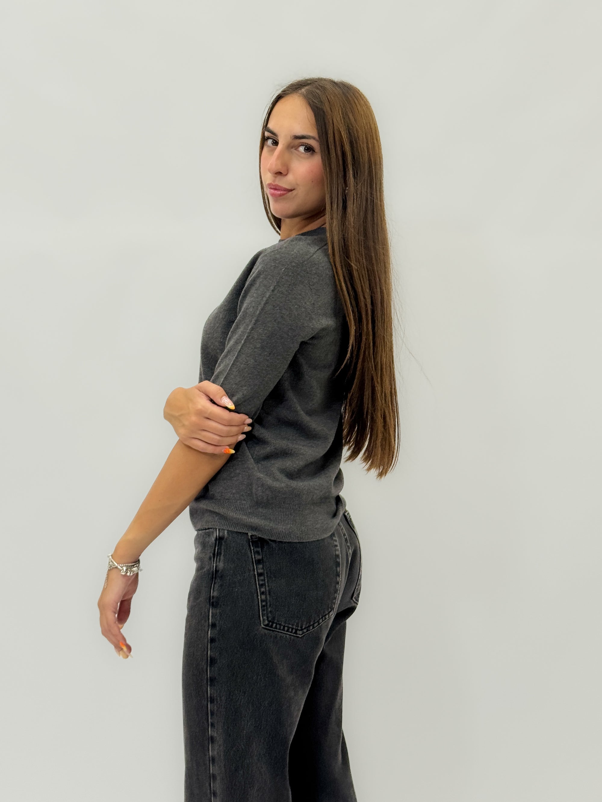 Maglia in lana mezza manica