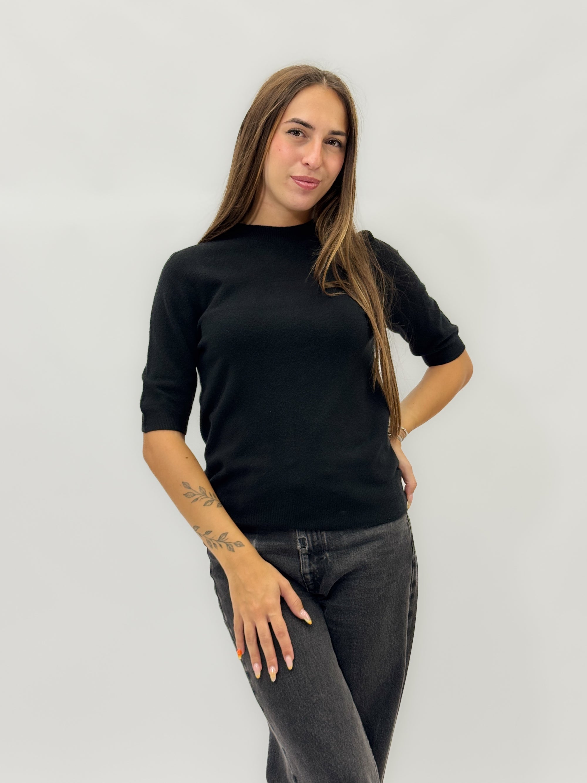 Maglia in lana mezza manica