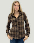 Camicia a quadri marrone – Stile casual e caldo effetto flanella