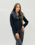 Cardigan con collo in ecopelliccia